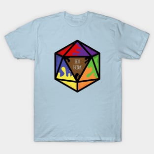 Rainbow Pronoun Pride D20  He/Him T-Shirt